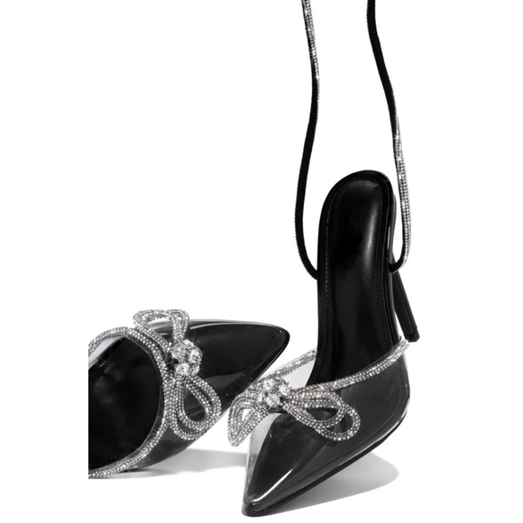 𝙍𝙀𝙎𝙏𝙊𝘾𝙆𝙀𝘿🎥💎Diamond All Over Stiletto Heel - BLACK - Picture 6 of 13